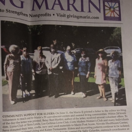 The Marin IJ acknowledged the Knitting Group's donations